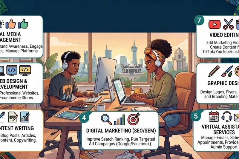 Top 7 In-Demand Digital Services You Can Sell to Nigerian Businesses from Home